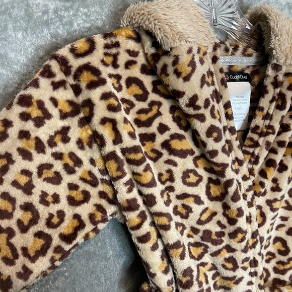 Cuddl Duds Girls Sassy Animal Cheetah Print Soft Cozy Lounge Sleepwear Robe S - Picture 4 of 12